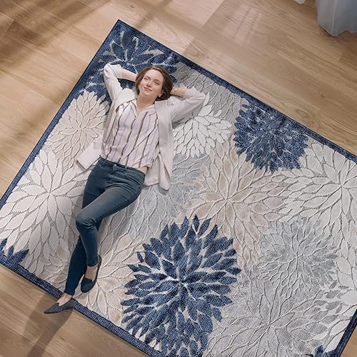 Miniatura 319 de CAMILSON Indoor Outdoor Rug 5x7 Bohemian Medallion Floral Area Rugs for Indoor and Outdoor Patios Easy-Cleaning Non-Shedding Living Room Garden and