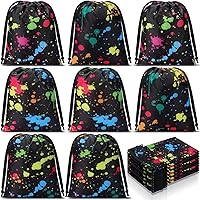 Vista 1 de Sweetude 24 bolsas de neón con cordón, pequeñas de neón que brillan en la oscuridad, regalo de fiesta, mochila con cordón, suministros de decoración