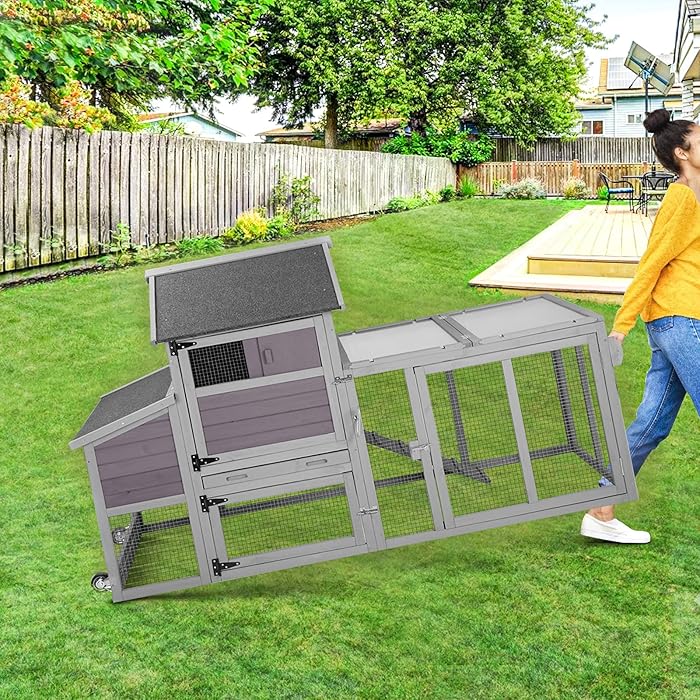 Buy Chicken Coop for 23 Chickens with Wheels, Mobile Hen House