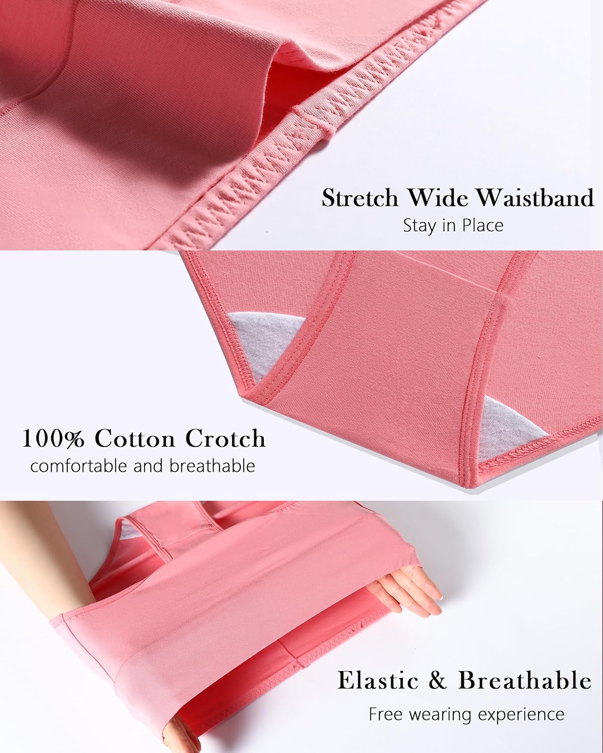 CAILECOTTON Womens Underwear Cotton Briefs for Women Plus Size Panties for Women Pack 2/5 - Image 5