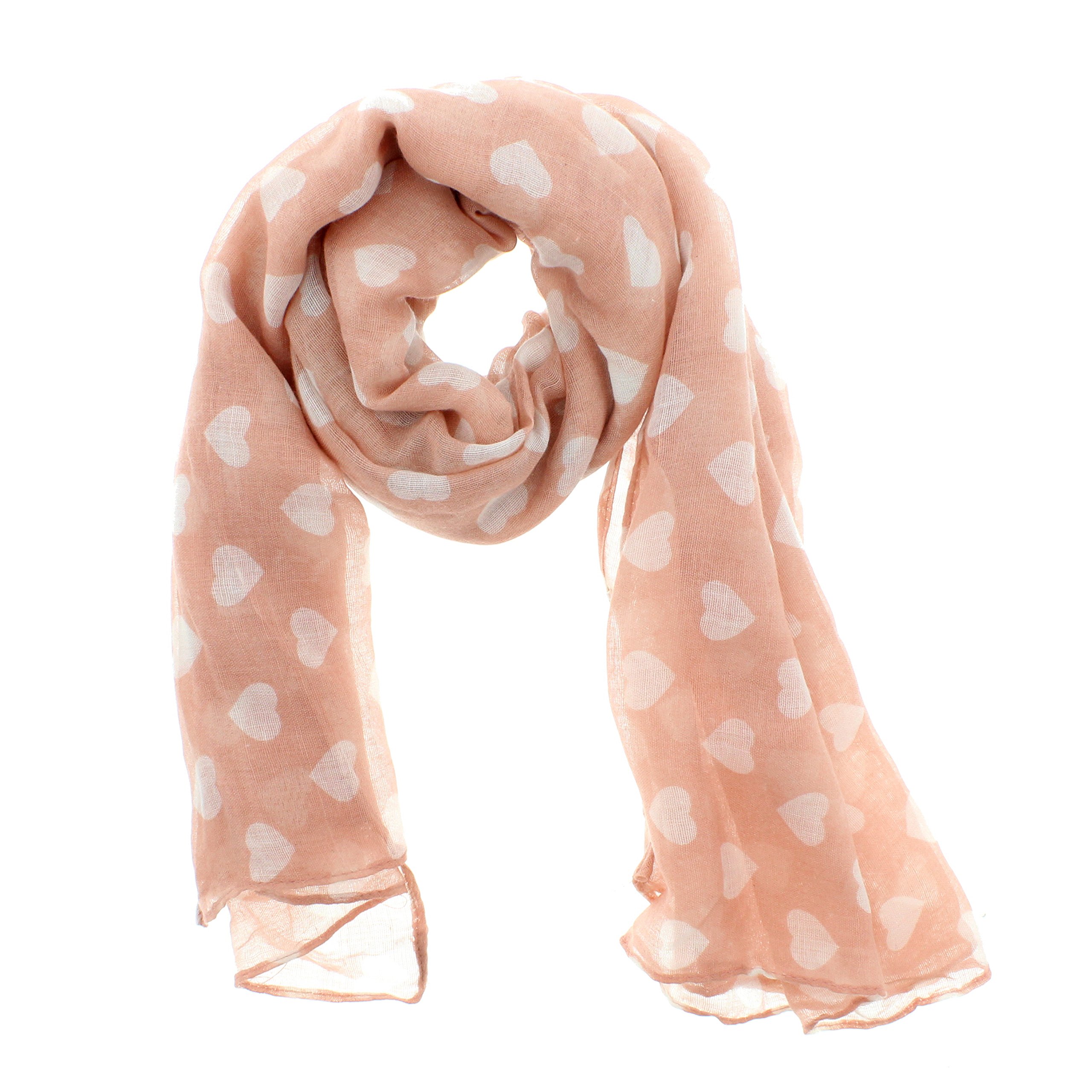 Zac's Alter Ego Long Lightweight Women's Love Heart Print Oversized Scarf