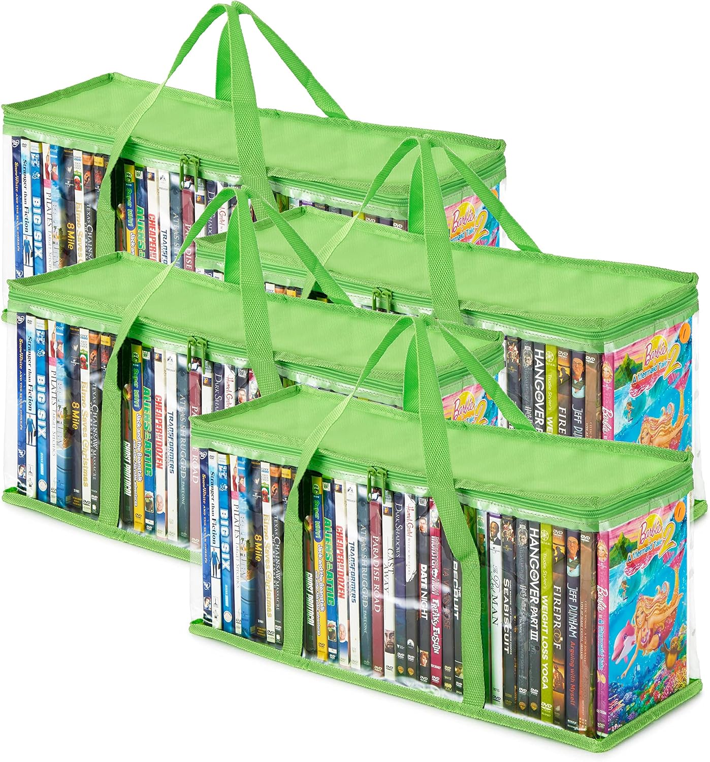 Stock Your Home DVD Storage Bags (Set of 4) Media Organizer Bag for DVDs, CDs, Blu