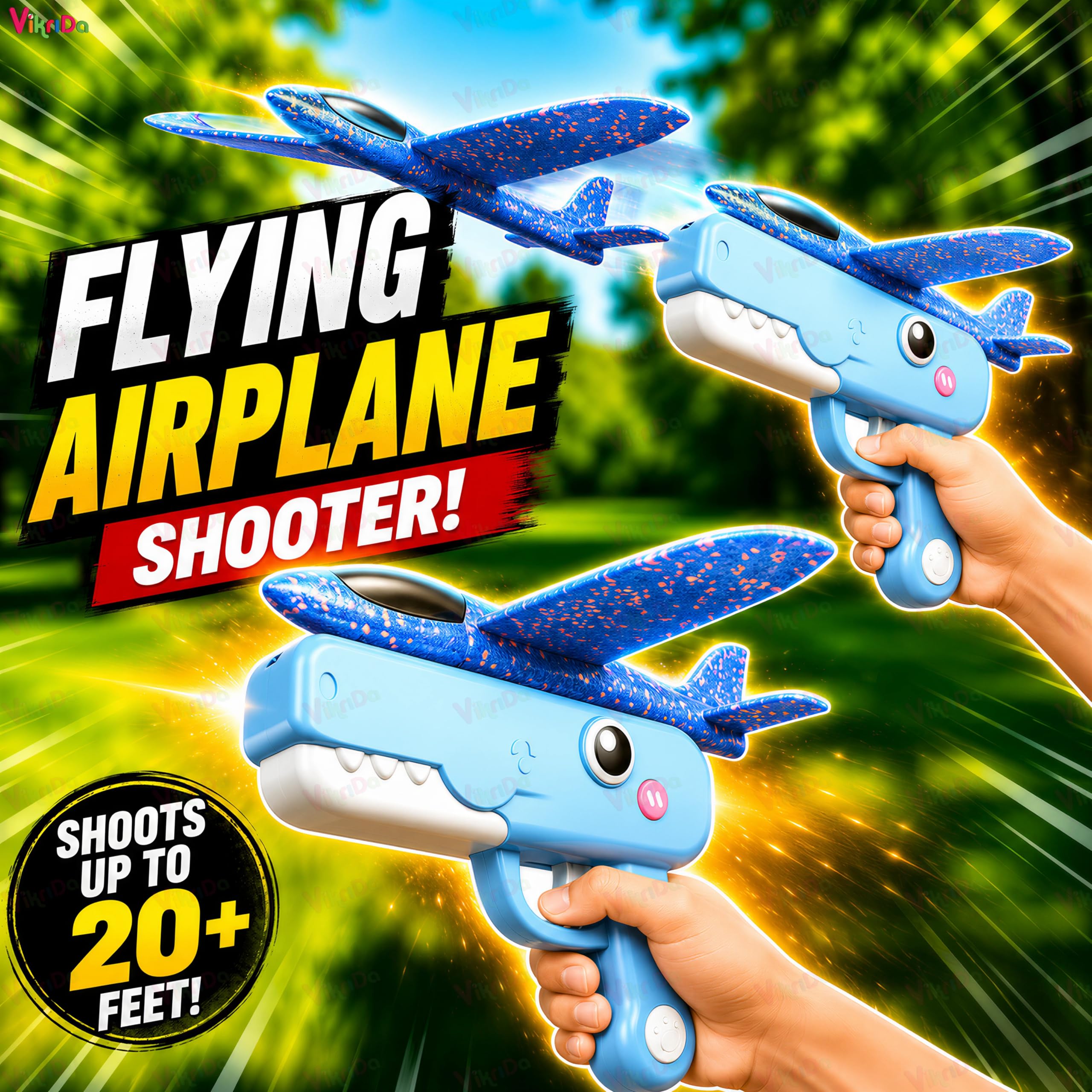 Dinosaur Airplane Launcher Gun Toy - Kids Fun! -3