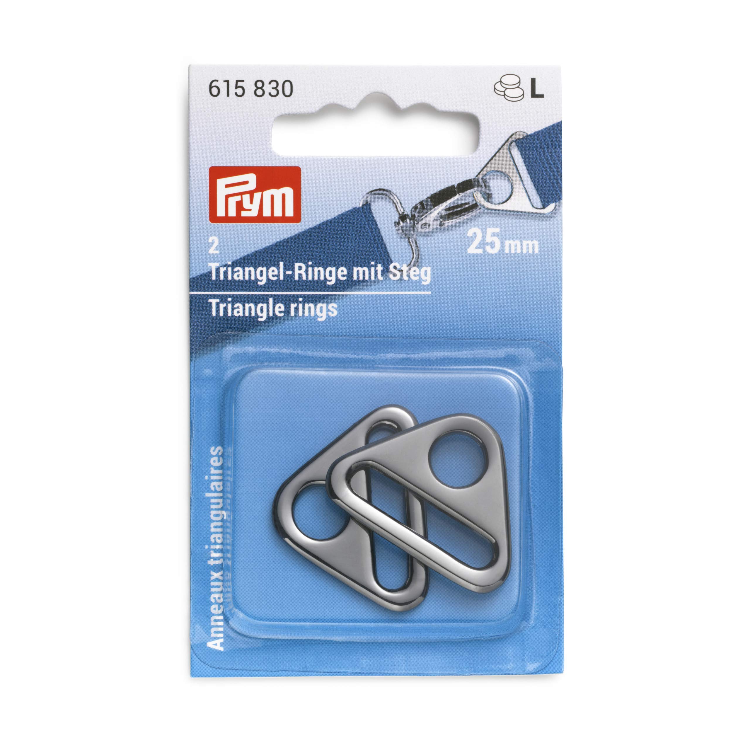 Prym Triangle Rings, Zinc Alloy, Gunmetal, 25 mm
