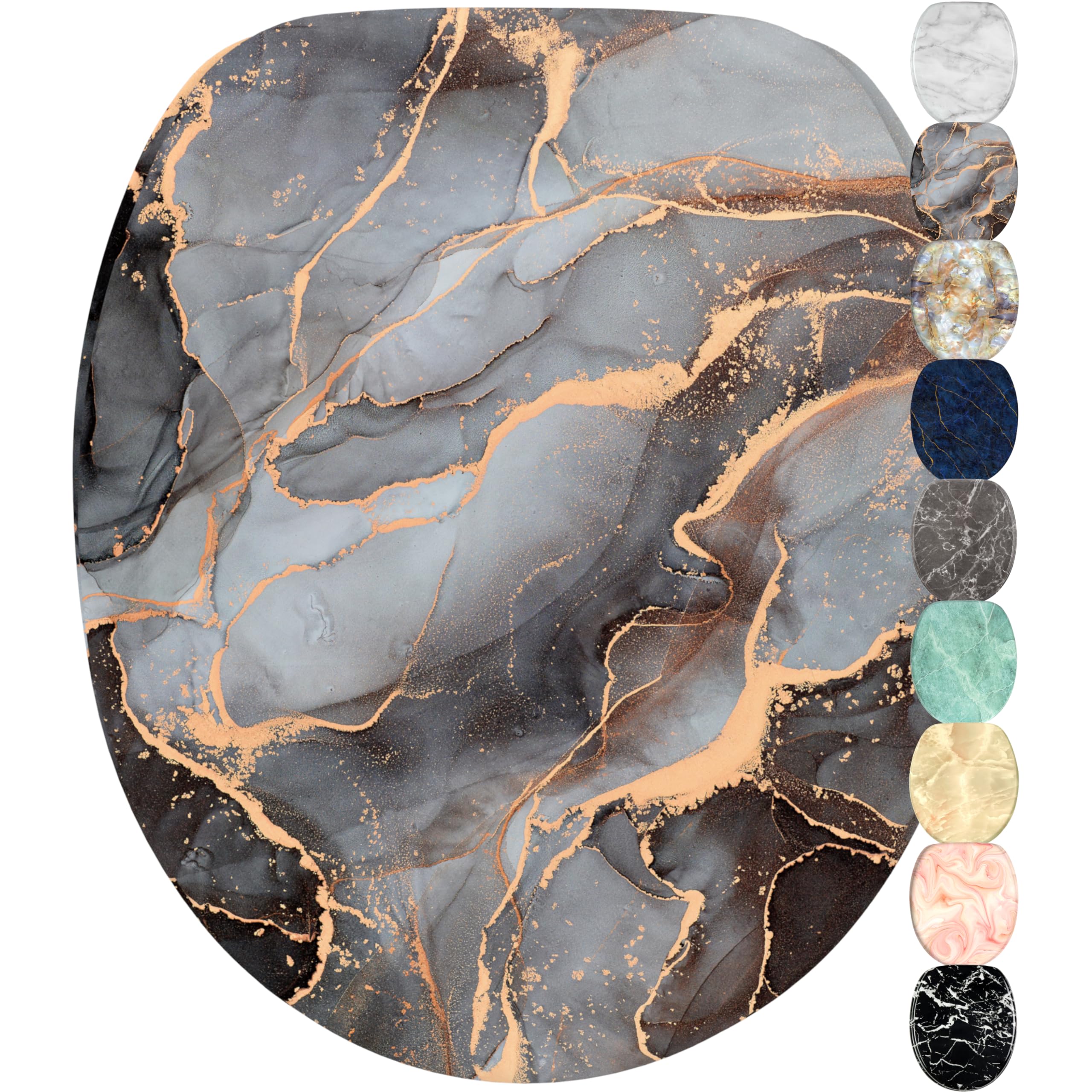 Sanilo Marble Abstract Soft Close Toilet Seat | Wide Choice Of Marble Toilet Seats | Stable Hinges | Easy To Mount (Marble Abstract)