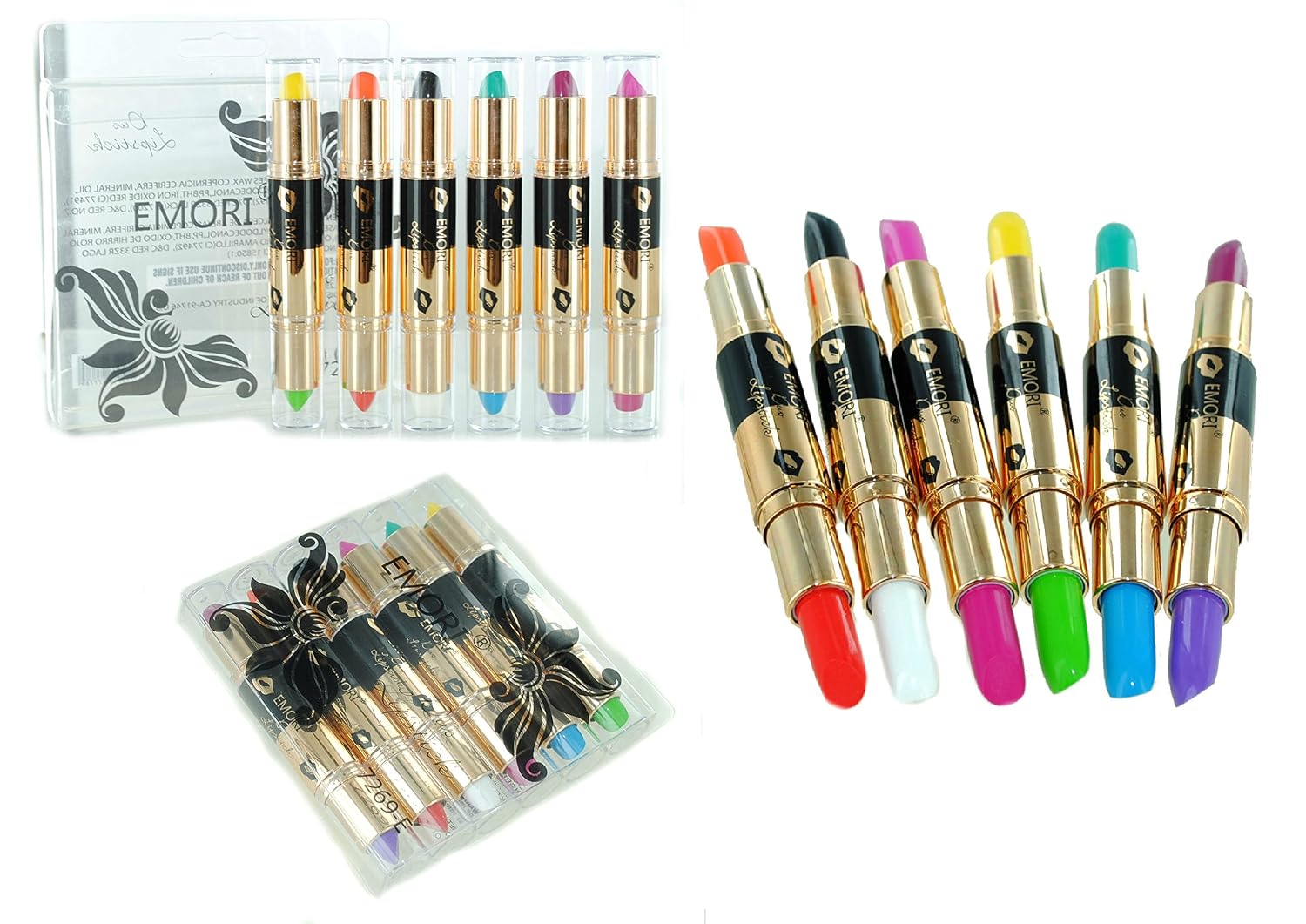 Vivid Dual Side Classic & Neon 12 Colors Lipstick Makeup Set