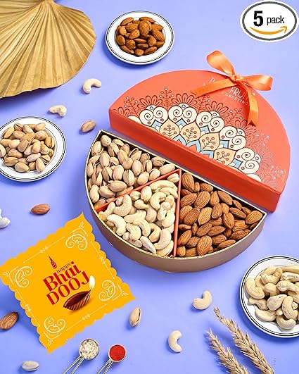 Hyperfoods? Bhai Dooj Gift Hamper For Brother Bhai Dooj Gift Set For Brother Gift For Brother Bhai Dooj Tika Dry Fruits Orange Box Cashew Almond Pista