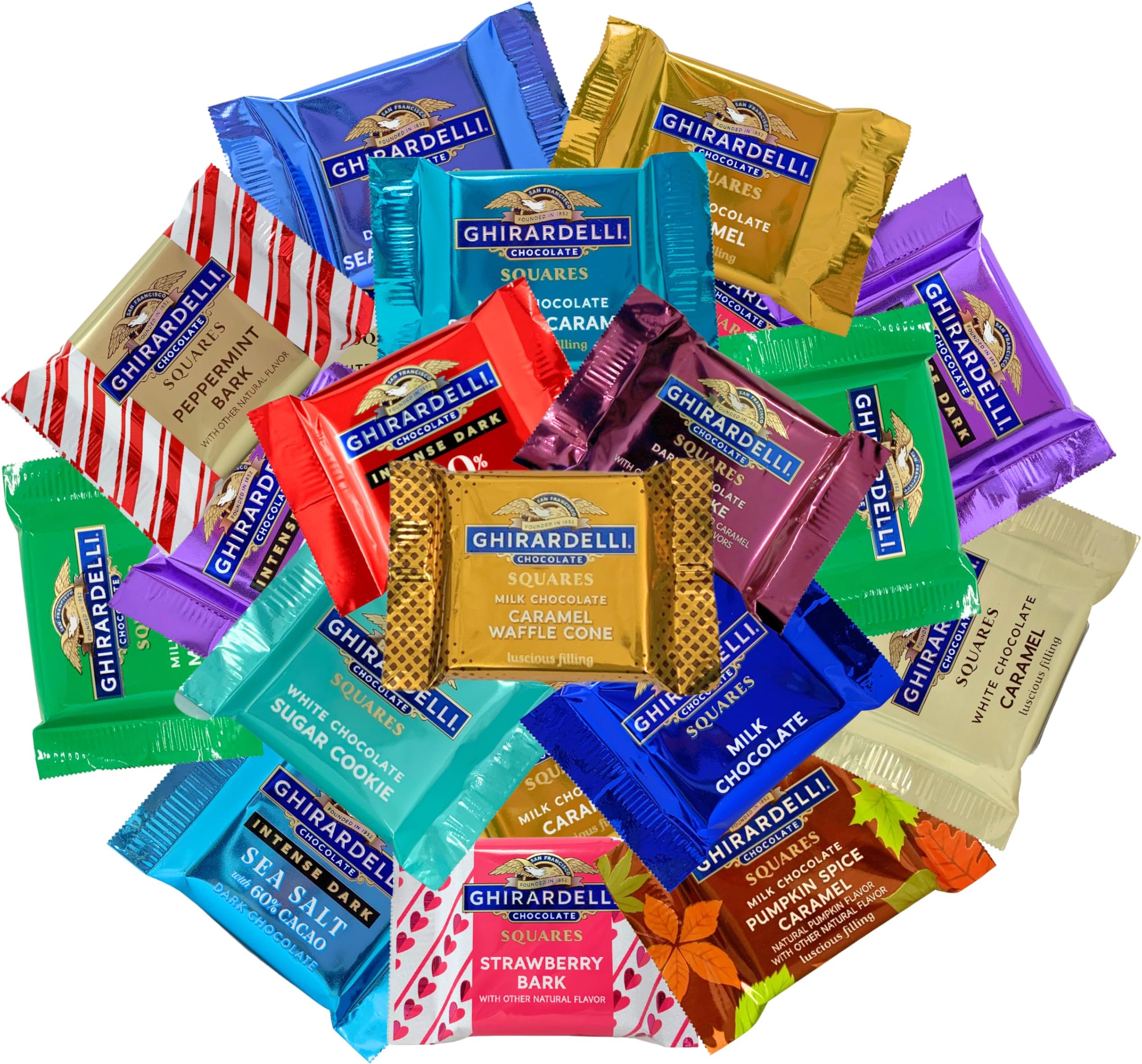 ULTIMATE GHIRARDELLI SQUARES CHOCOLATE COLLECTION (15 VARIETIES) (60)