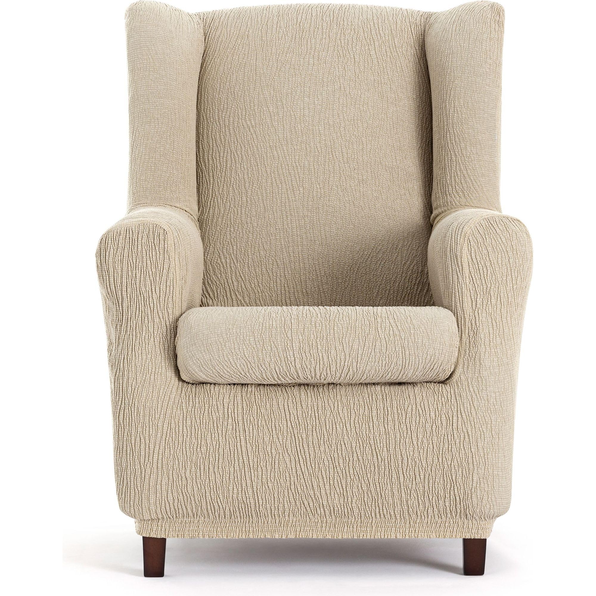 ECOMMERC3 Universal and versatile armchair cover – Ecru protective armchair cover, easy to install for back, seat and arms