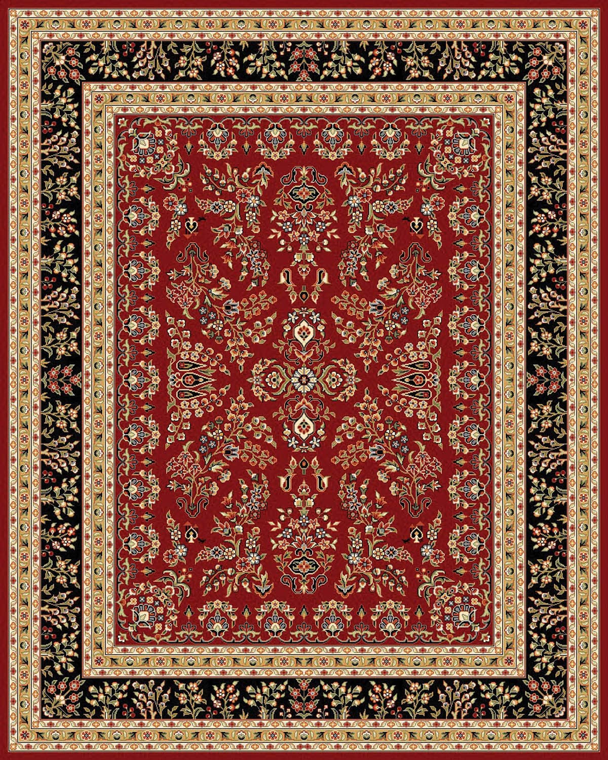 SAFAVIEH Lyndhurst Collection LNH330R Tapis oriental traditionnel qui ne s'effiloche pas pour salon, chambre à coucher, salle à manger, maison et bureau - 2,7 x 3,6 m - Ivoire/rouille