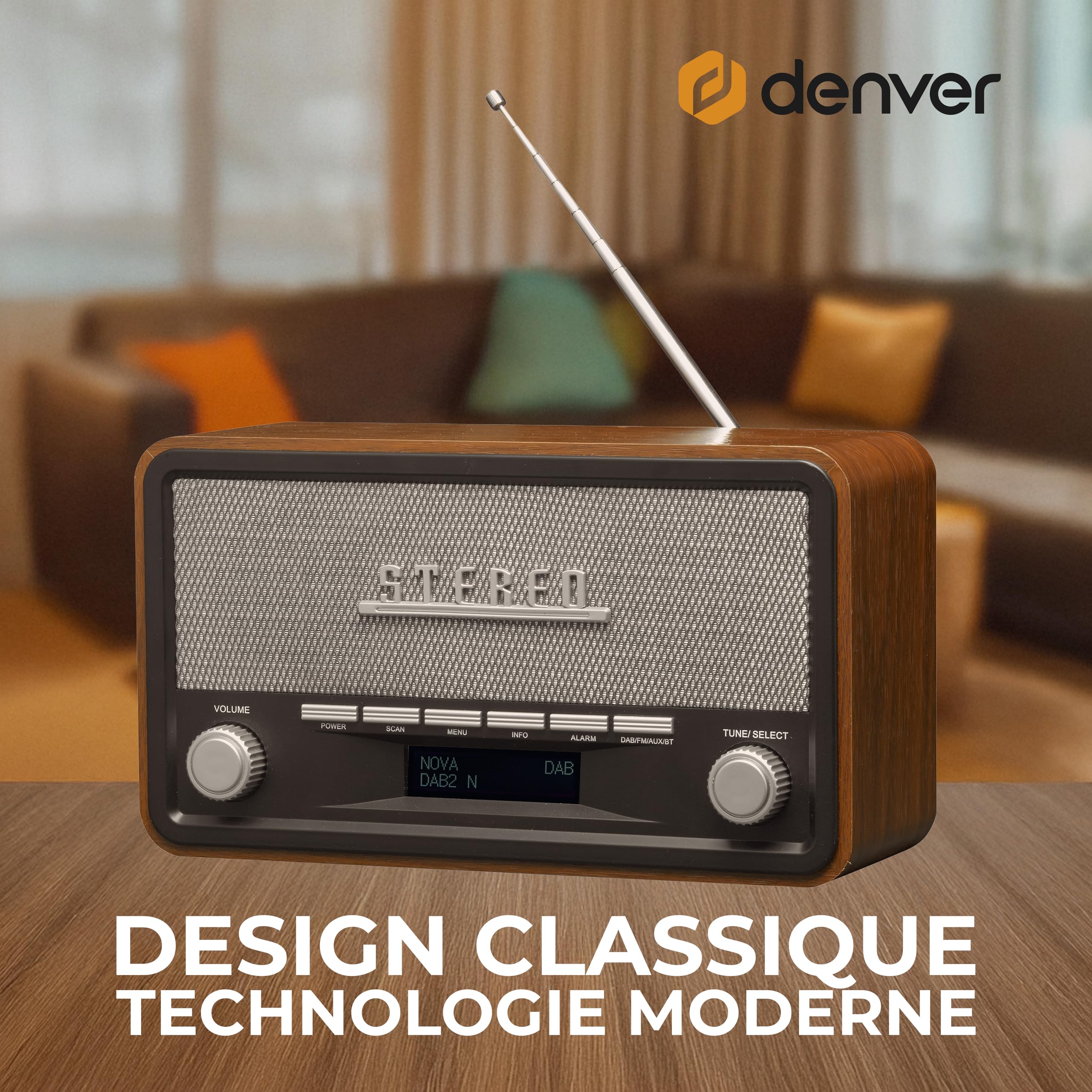 Denver Electronics DAB-18 Radio portable Personnel Analogique et numérique Noir, Gris - Radios portables (Personnel, Analogique et numérique, DAB+,FM, 87,5 - 108 MHz, Auto scan, 4 W)