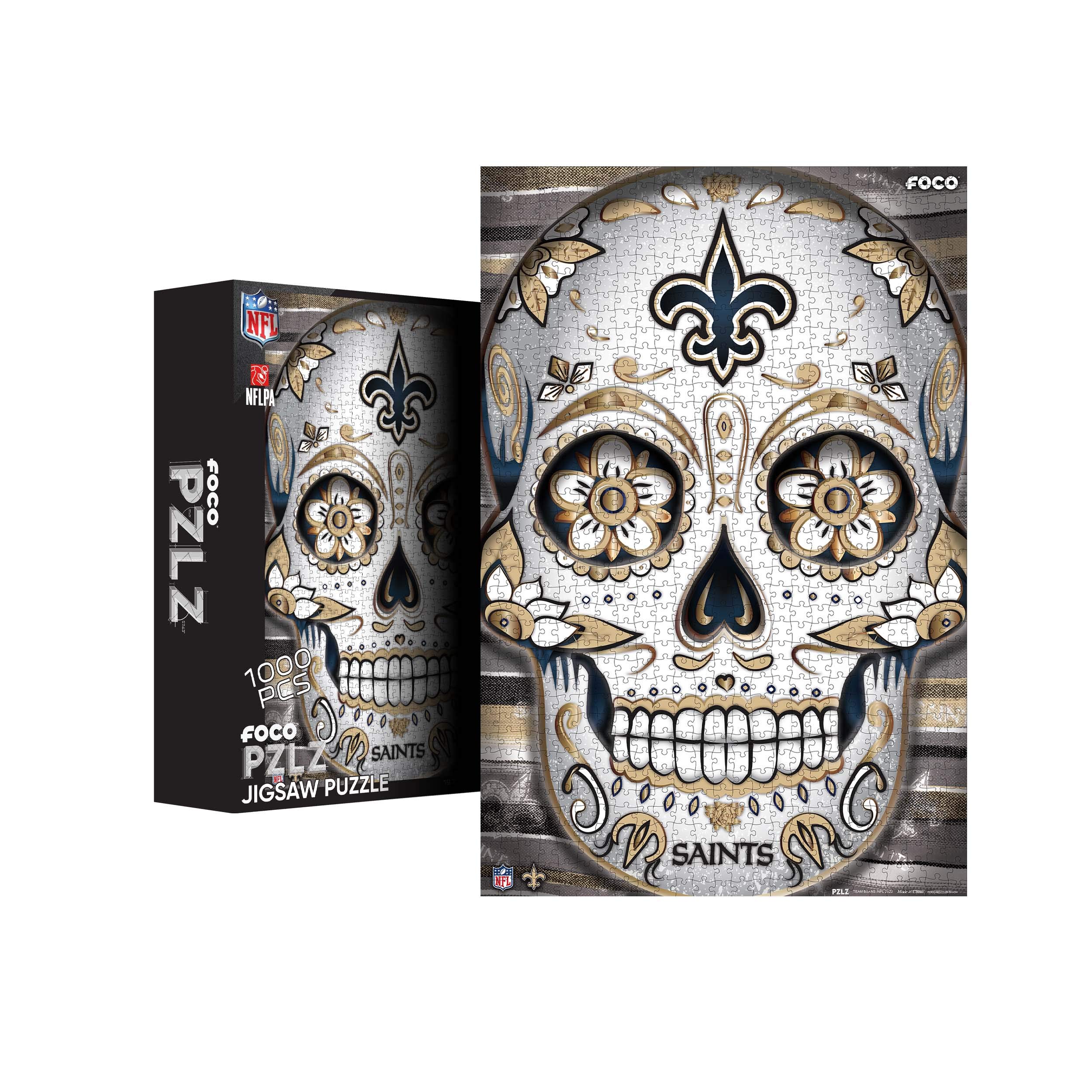 FOCO New Orleans Saints NFL Sugar Skull 1000 Piece Jigsaw PZLZ