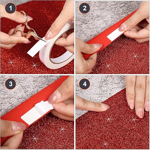 Miniatura 5 de Alfombra de pasillo de 55 GSM de grosor con cinta para alfombra para bodas Navidad Acción de Gracias accesorios al aire libre boda fiesta de pasillo