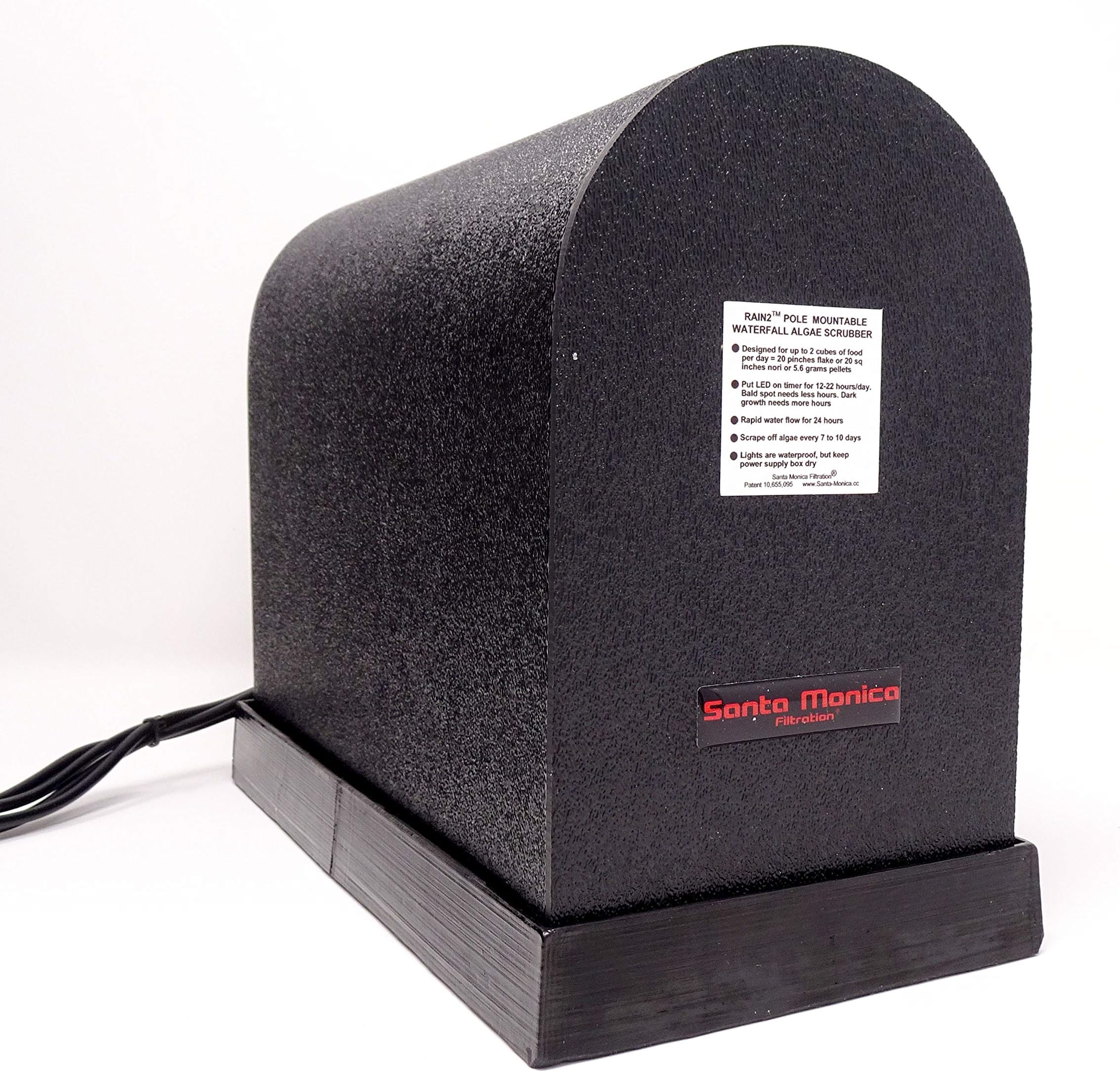 RAIN2 Pole Mountable Waterfall Algae Scrubber ATS with One (1) GEM5 Light - Aquarium Filter Turf Replaces Chaeto Reactor Protein Skimmer Sponge Canister Pellets Zeo Waterchange Probiotics