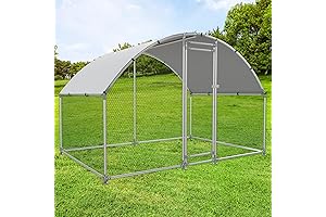 Large Walk-In Metal Chicken Coop with Weatherproof Cover