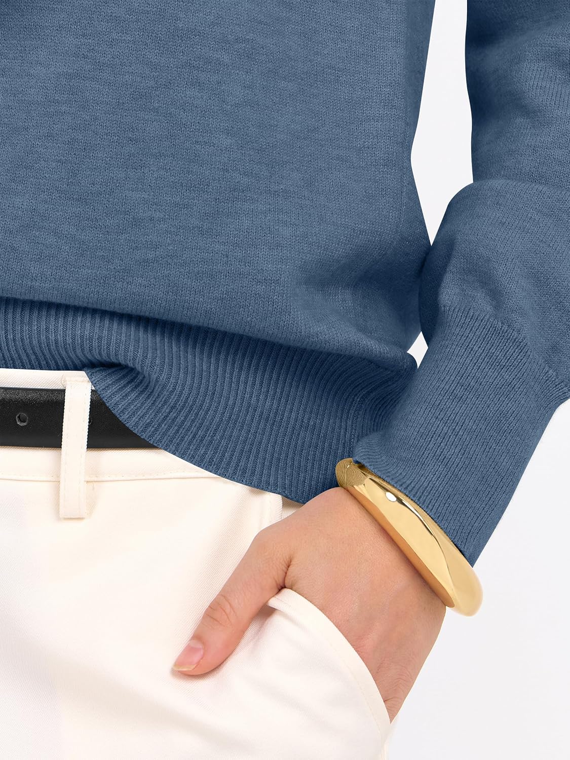 ANRABESS Womens Long Sleeve V Neck Sweaters 2025 Fall Casual Classic Soft Loose Fit Basic Pullover Jumper Top - Image 6