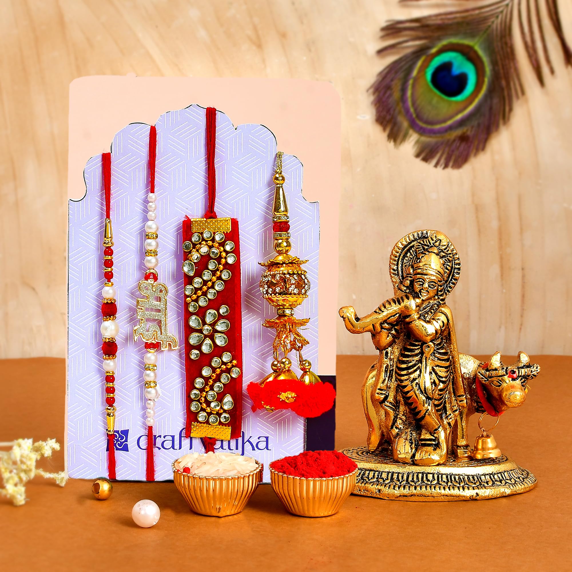 Collectible India Rakhi for Brother with Gift Combo - Rakhi Gift for Brother & Sister - Rakhi for Bhaiya and Bhabi - (Krishna Idols for Home Decor, Dora Rakhi,Bhai Rakhi,Lumba Rakhi (B08BFZK65V) Amazon Price History, Amazon Price Tracker