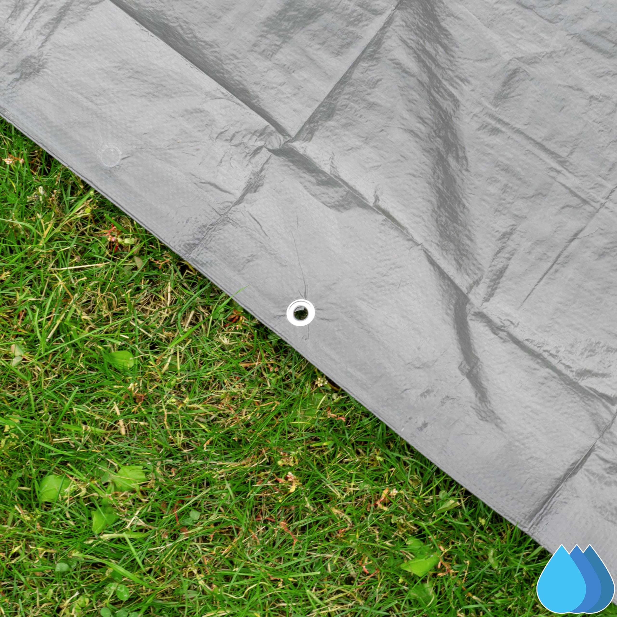 Grey Lightweight Tarpaulin, Multi-Purpose Waterproof Sheet for Outdoor Use Tools, Camping, Gardening, Furniture Protection - Image 4