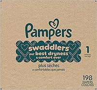 Vista 18 de Pañales Pampers Swaddlers, Talla 1 (8-14 libras), 198 unidades, absorbentes, mantiene al bebé seco y cómodo, pañal desechable seguro para la piel