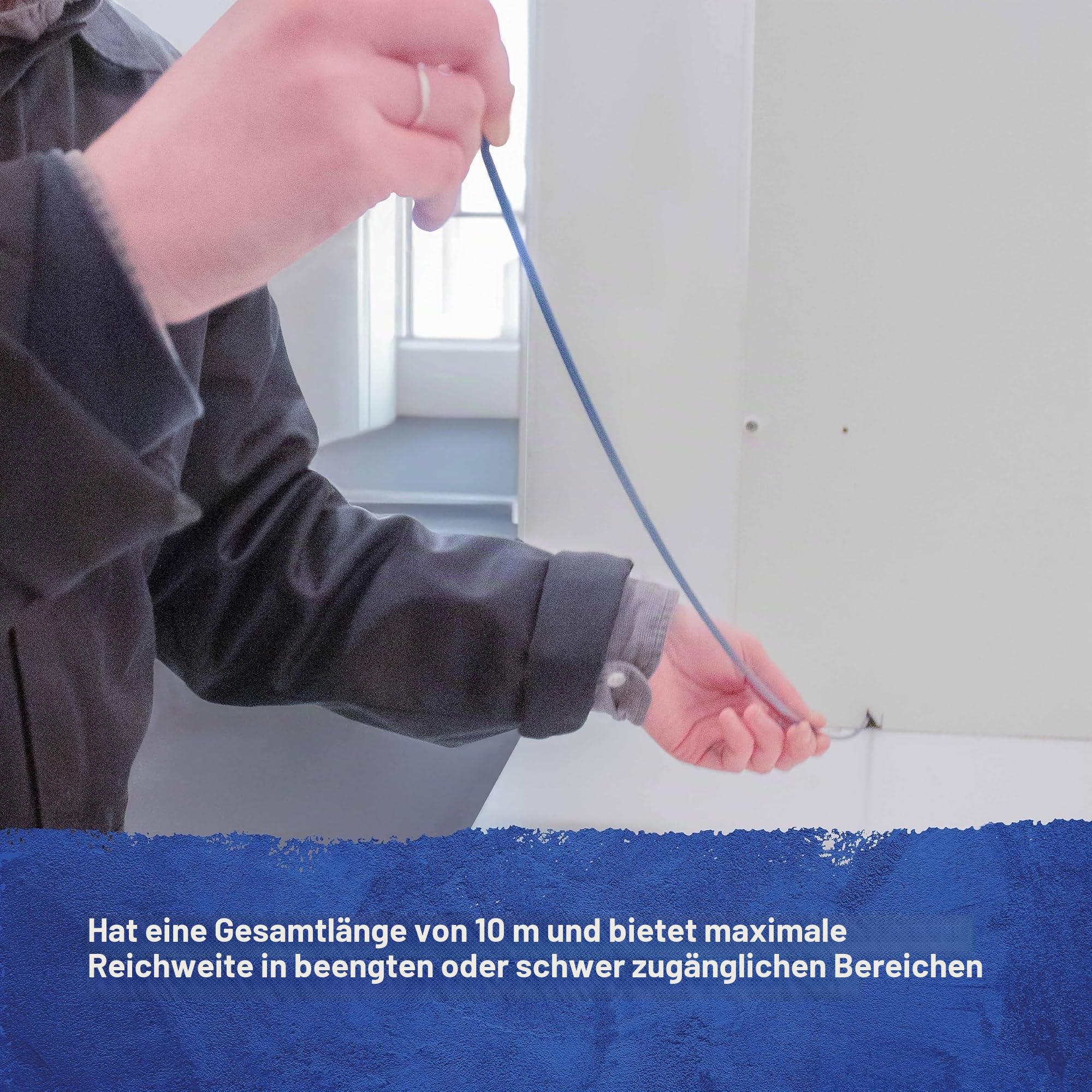 Faithfull Kabelzugstangen-Set mit Zubehör – 10 Meter, 4 mm Ø – 15-teiliges Set mit 10 x 1000 mm Fiberglasstangen, Einziehband und Aufbewahrungsrohr