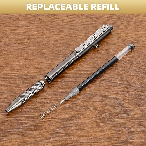 Miniatura 23 de SMOOTHERPRO Bolt Action - Bolígrafo de latón macizo, compatible con Pilot G2, bolígrafo pesado con peso para manos artríticas Tremor Parkinson, Negro