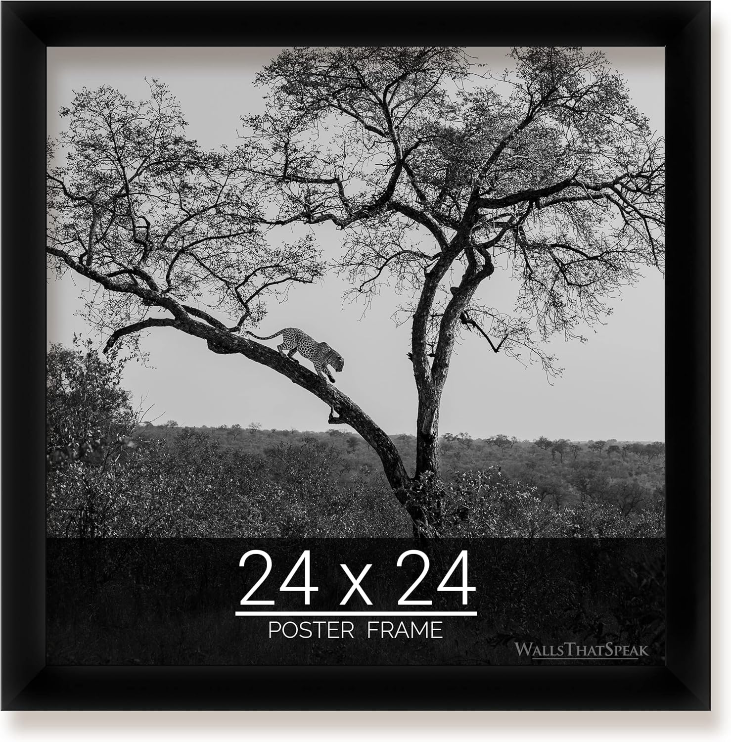 wallsthatspeak 24x24 Black Picture Frame for Puzzles Posters Photos or Artwork