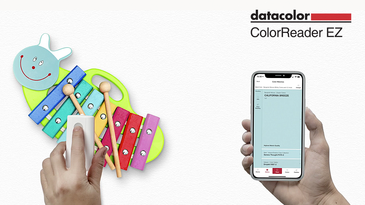 Datacolor ColorReader EZ - Escanee cualquier color para igualar y coordinar la pintura y los valores de digitales al instante, eliminando la estresante indecisión sobre el color