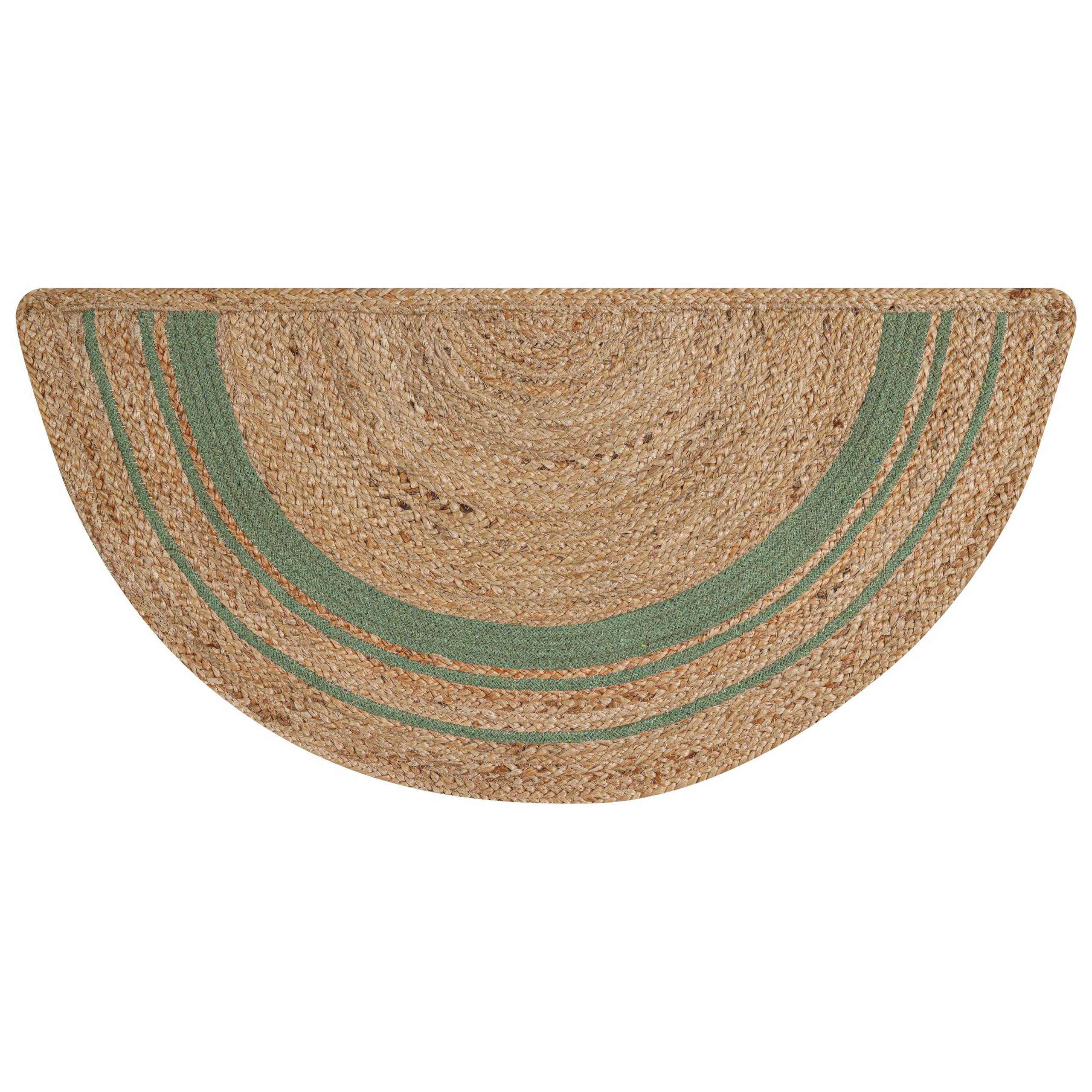Tapis de cuisine bohème en jute tressé vert idéal style maison de campagne