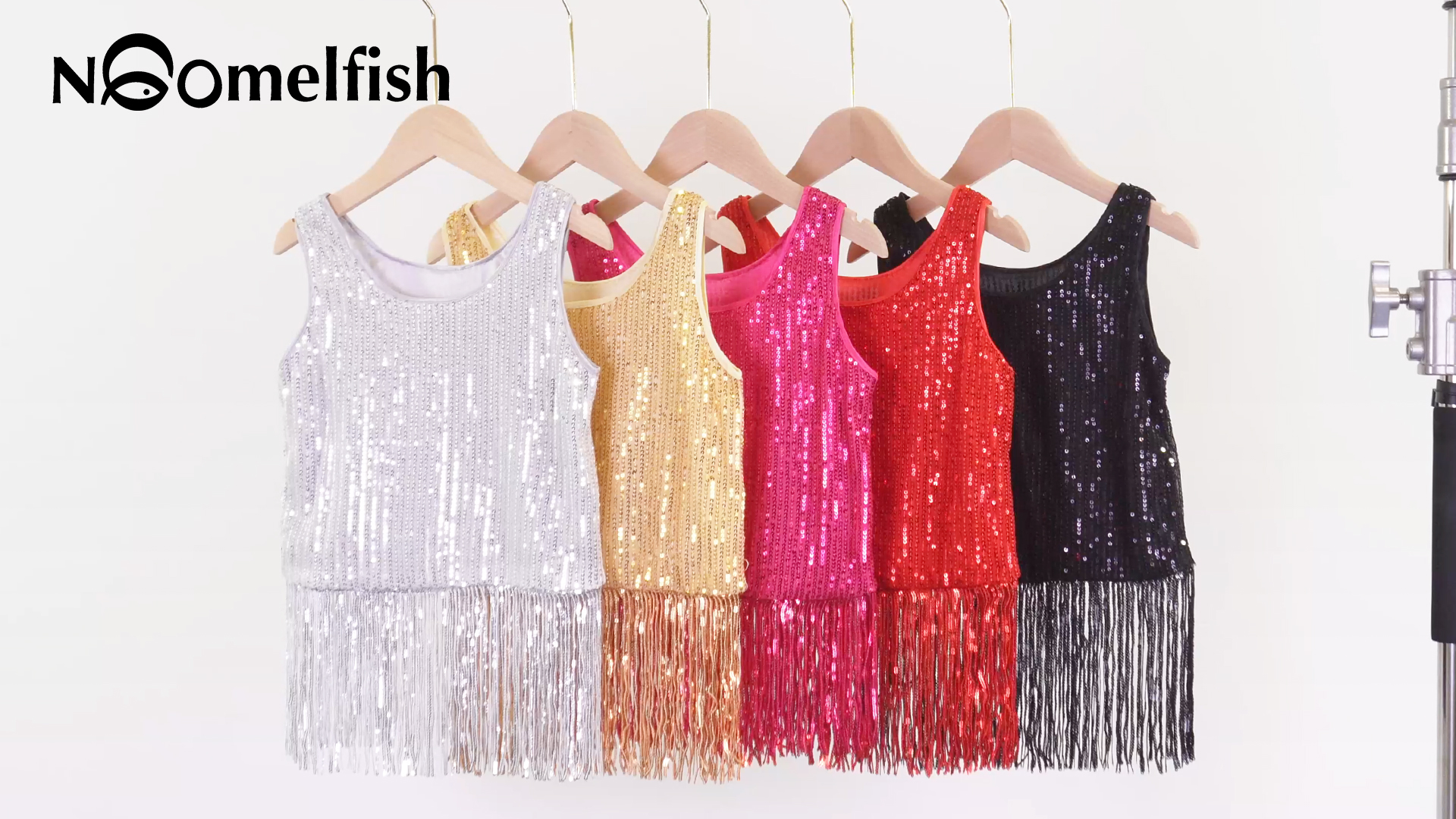 Amazon.com: Noomelfish Girls Sequin Fringe Crop Tops Tassel