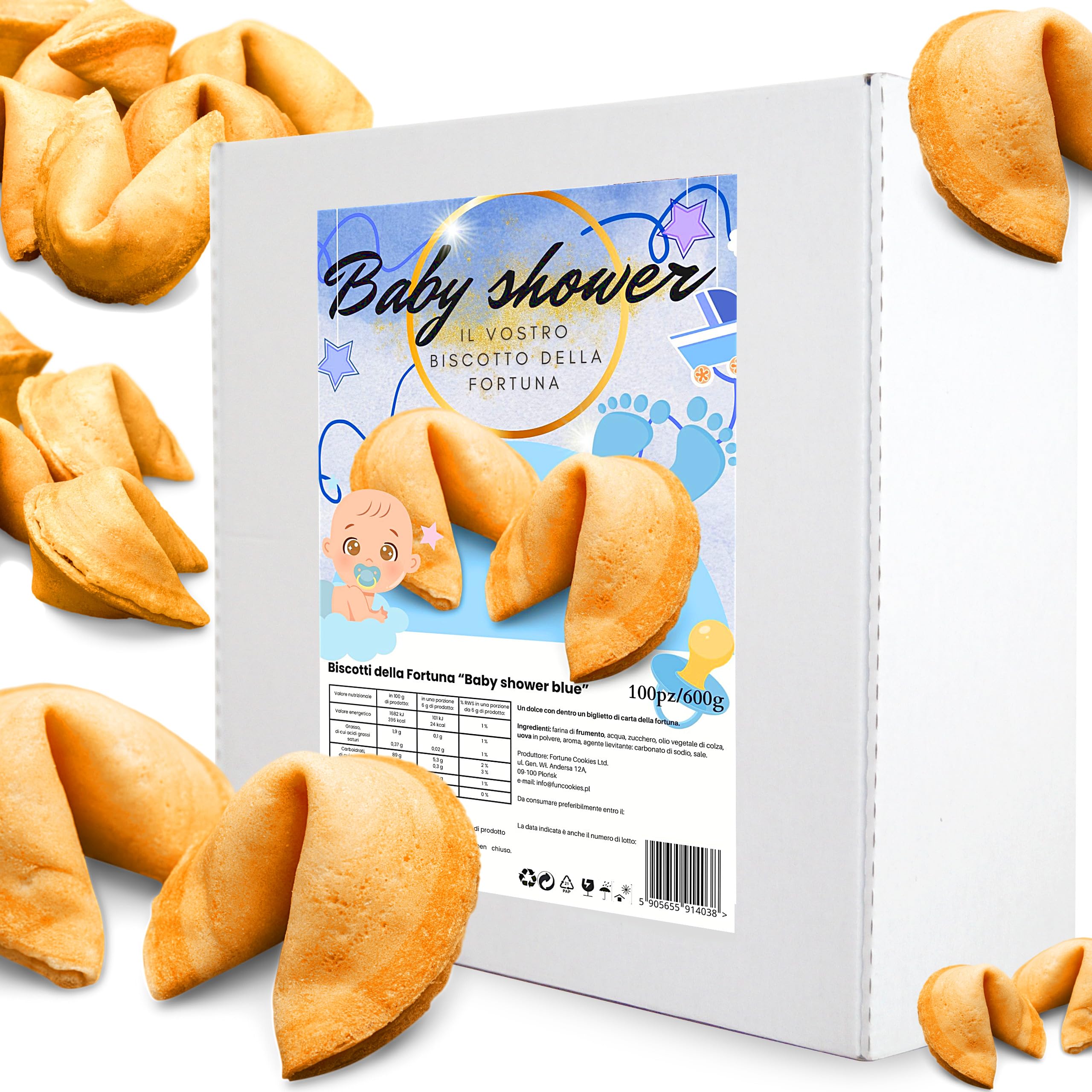 D&D Fun Cookies Biscotti della Fortuna 100 pezzi | Biscotti bambini | Biscotti della fortuna cinesi | Biscotti confezionati singolarmente | Biscotti fortuna | Biscotti regalo | Fortune Cookies