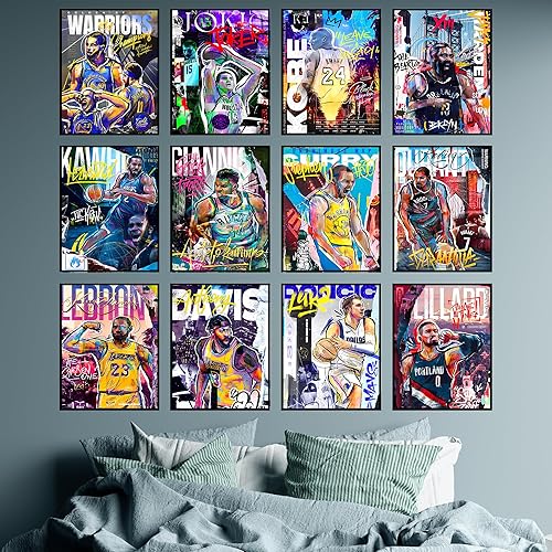 Miniatura 3 de Bigwig Prints Juego de pósteres de baloncesto  Pósteres de baloncesto para dormitorio de niños, arte de pared de baloncesto, pósteres de la NBA para