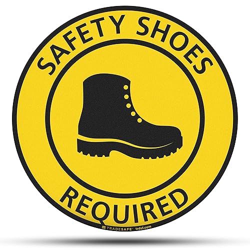 Miniatura 10 de TRADESAFE Adhesivo de piso antideslizante para el área de uso de Cascos, letrero de precaución de Área de Uso de Cascos, letrero de vinilo adhesivo