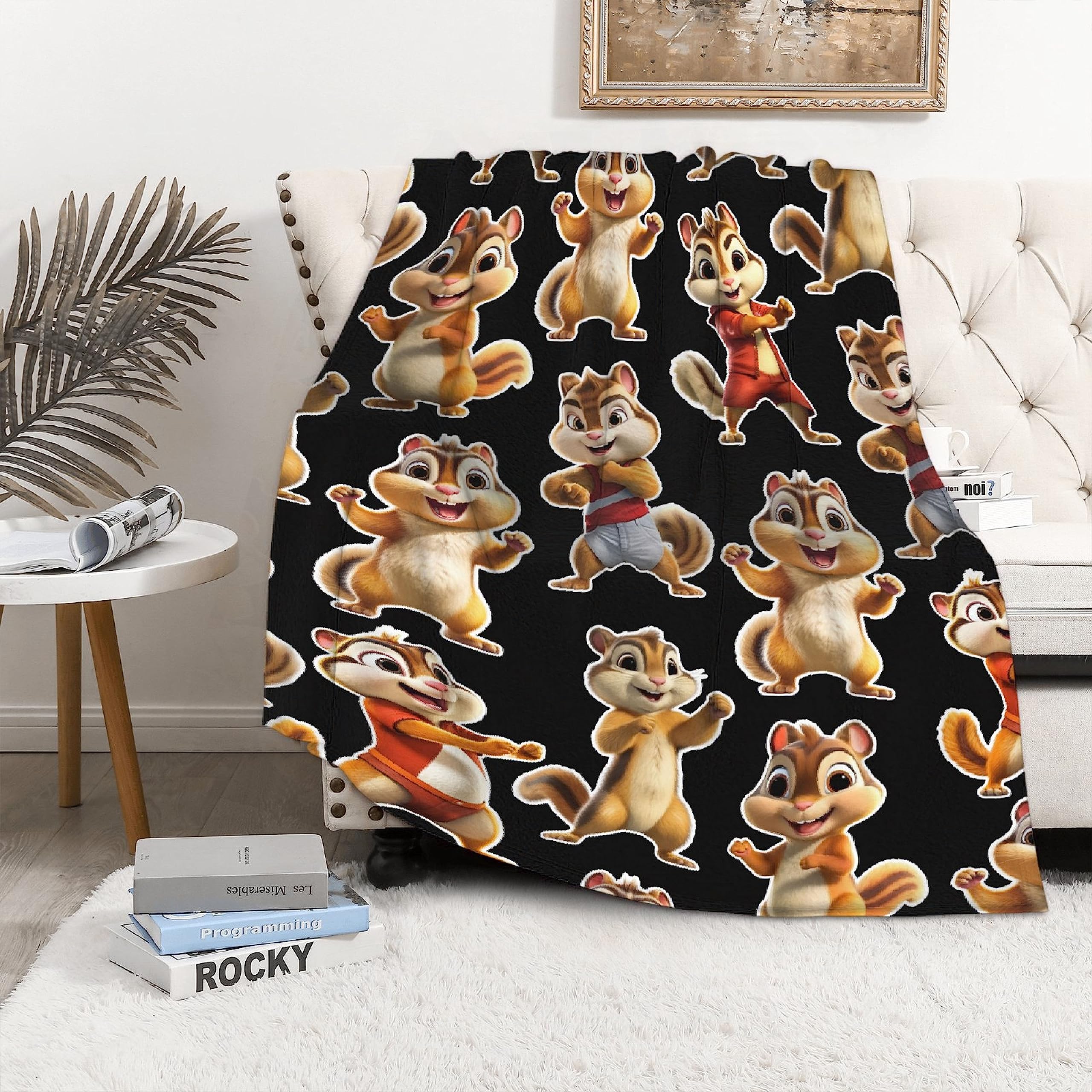 Chipmunk Throw Blanket Soft Cozy Lightweight Fuzzy Flannel Blanket for Couch Bed Car Sofa Outdoor Camping Gift 40"x30"for Pet