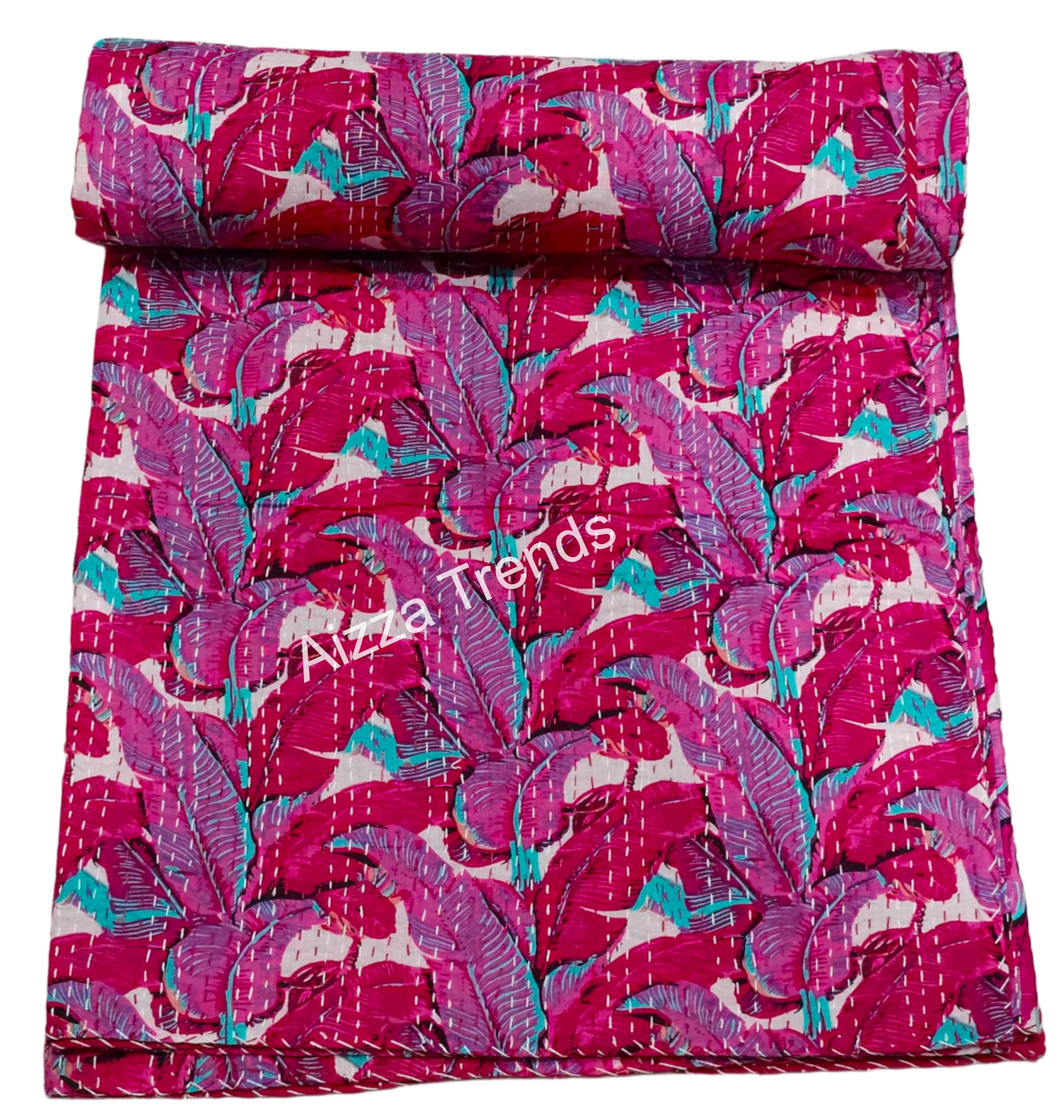 Courtepointes Kantha faites main lot de 2 en coton anti-transpiration