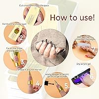 Vista 7 de Formas de Uñas para Constructor de Gel - 100 Piezas Calcomanías Autoadhesivas de Extensión de Uñas para Acrílico, UV y Poly Gel con Guía