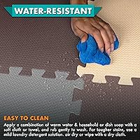 Vista 18 de ProSource Alfombra de espuma para rompecabezas para niños y bebés con colores sólidos, 36 o 16 azulejos encajables con bordes, Negro/Gris/Blanco