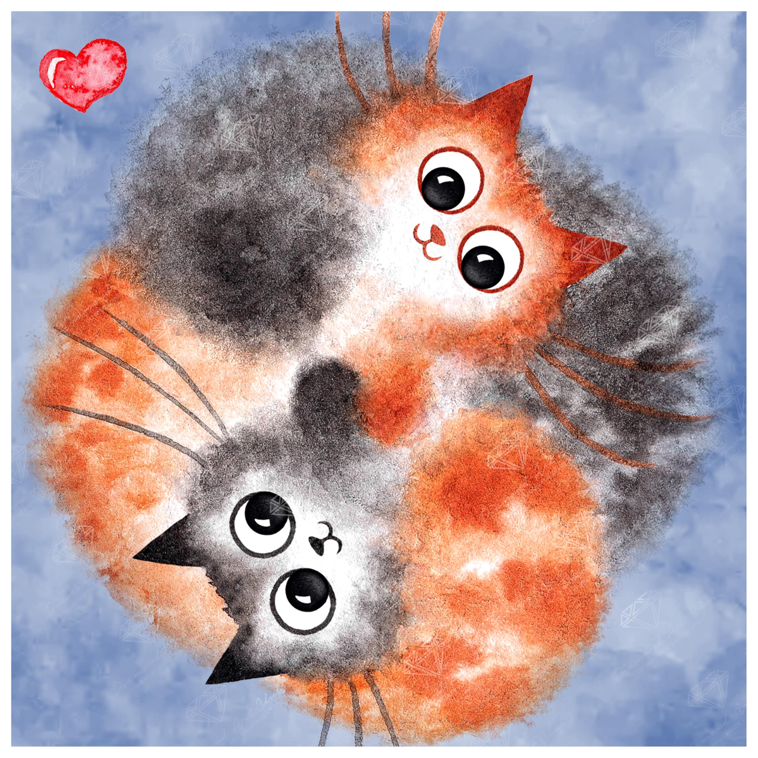 DIAMOND ART CLUB Cat Hugs Diamond Painting Kit, Fun DIY Crafts for