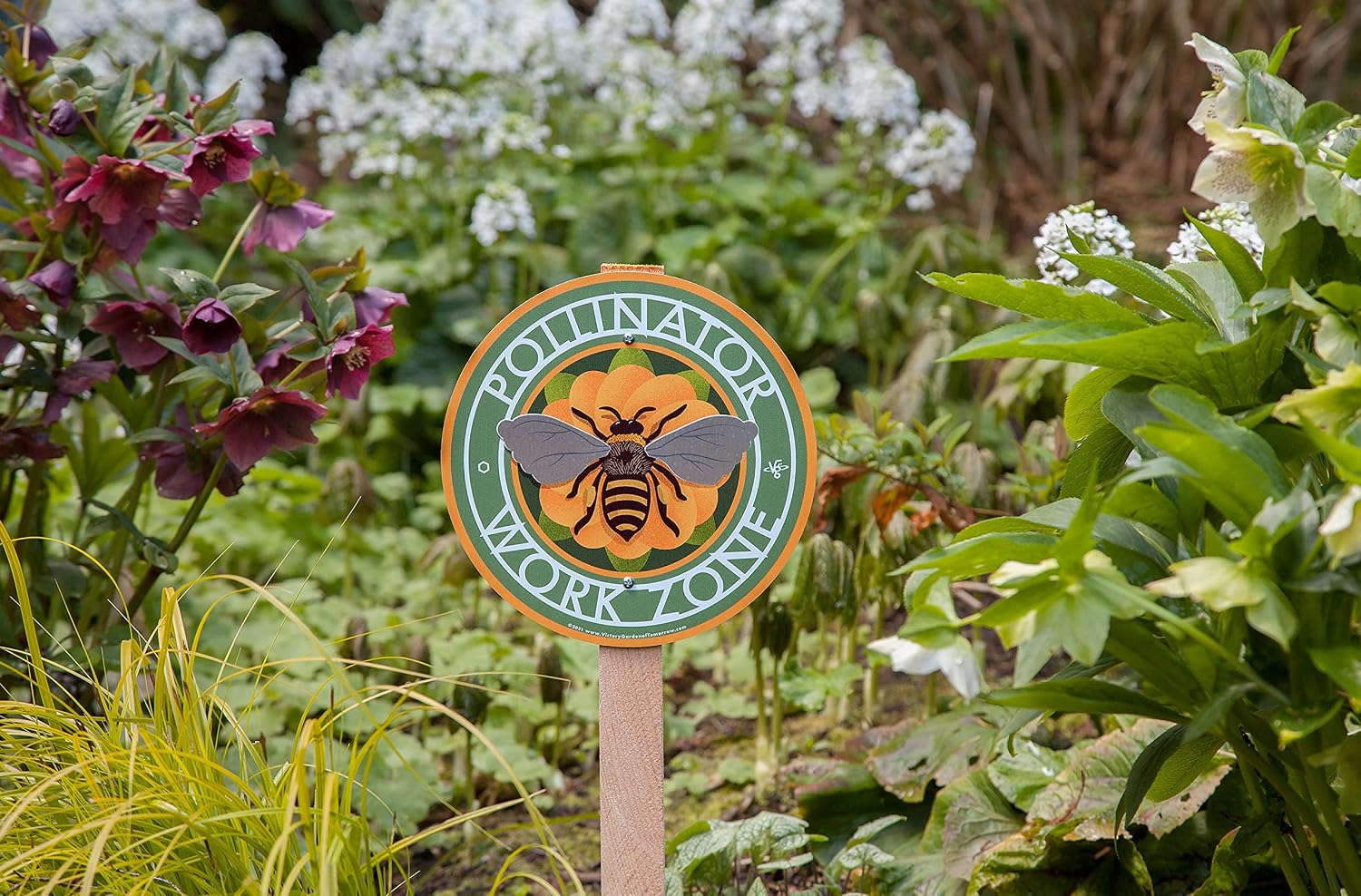 Bees' Pollinator Work Zone - Garden Sign