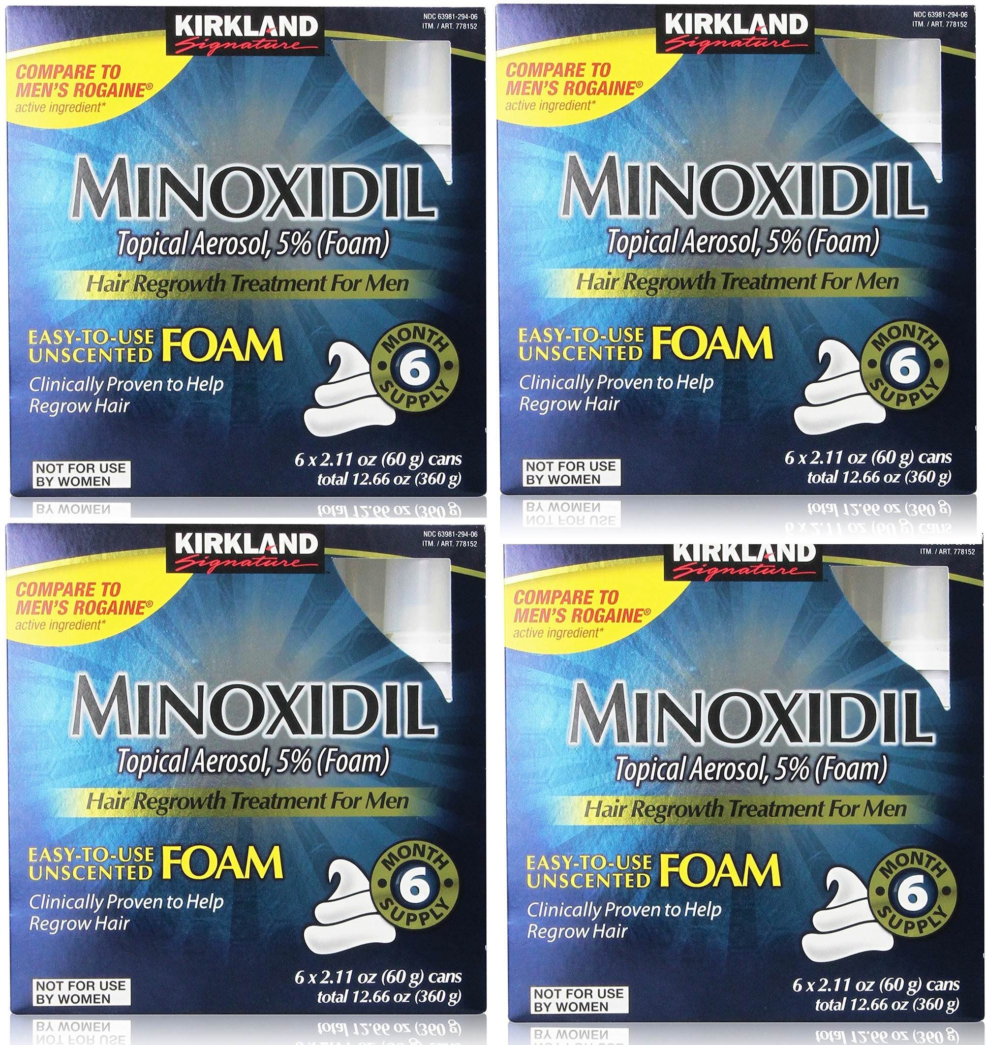 Kirkland Signature Hair Regrowth Minoxidil for Men 2 11oz 6 Ct Pack of 4