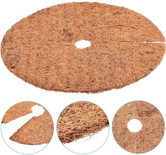 PATIKIL Coconut Fiber Mulch Ring Mat 12 Inch, 3 Pack Thick Coco Coir Tree Protector Root Soil Cover for Indoor Outdoor Potted Plants