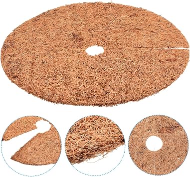 PATIKIL Coconut Fiber Mulch Ring Mat 12 Inch, 3 Pack Thick Coco Coir Tree Protector Root Soil Cover for Indoor Outdoor Potted Plants