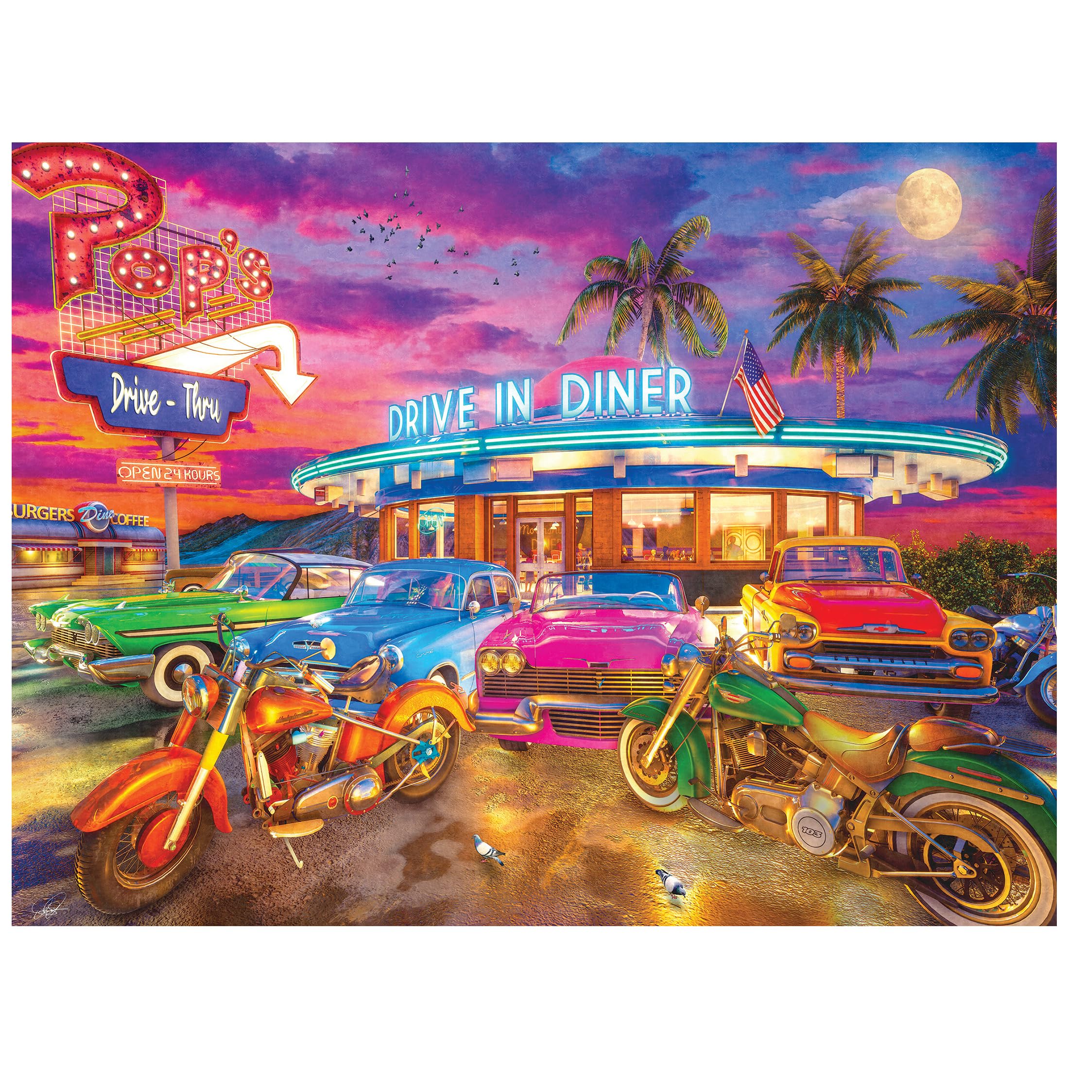 Amazon.com: RoseArt - Back to The Past - Drive in Diner - 750