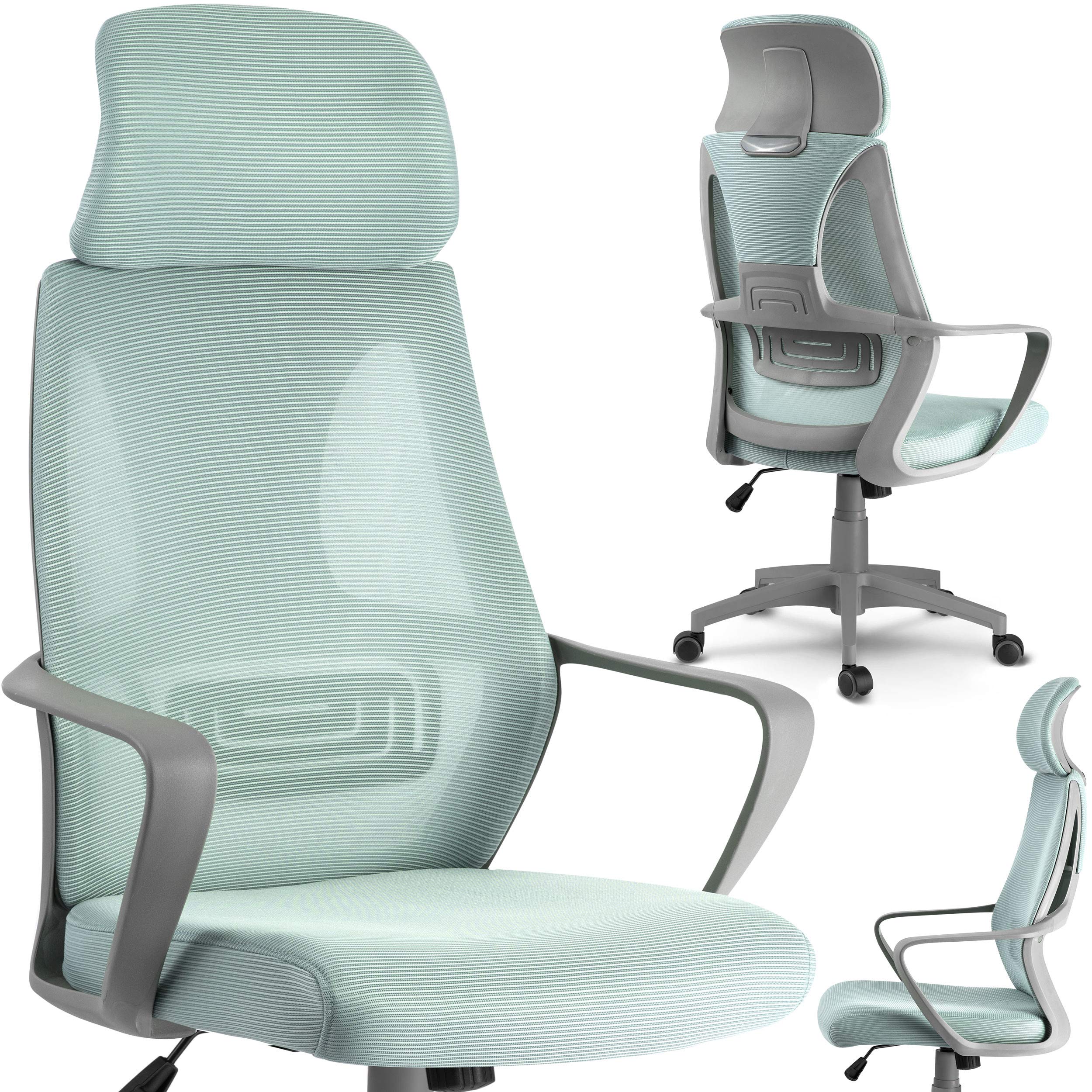 Siège de bureau Yam.Prague gris-bleu pour soulager le mal de dos au travail