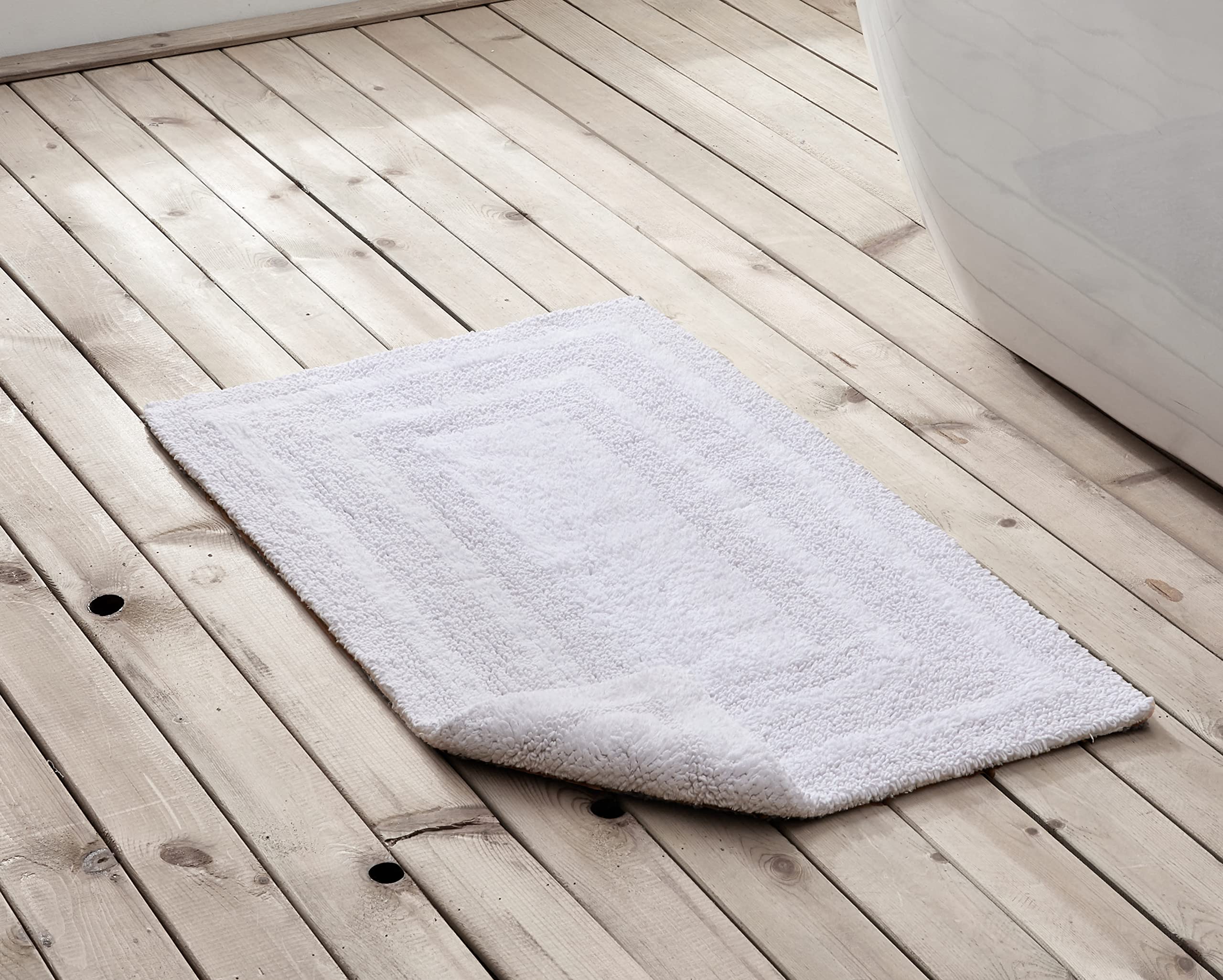 Eddie Bauer | Logan Collection | Badteppich-Set – 100% Baumwolle, ultraweiche Teppiche, getufteter Stoff für Langlebigkeit und einfache Pflege, Weiß, 2 Piece