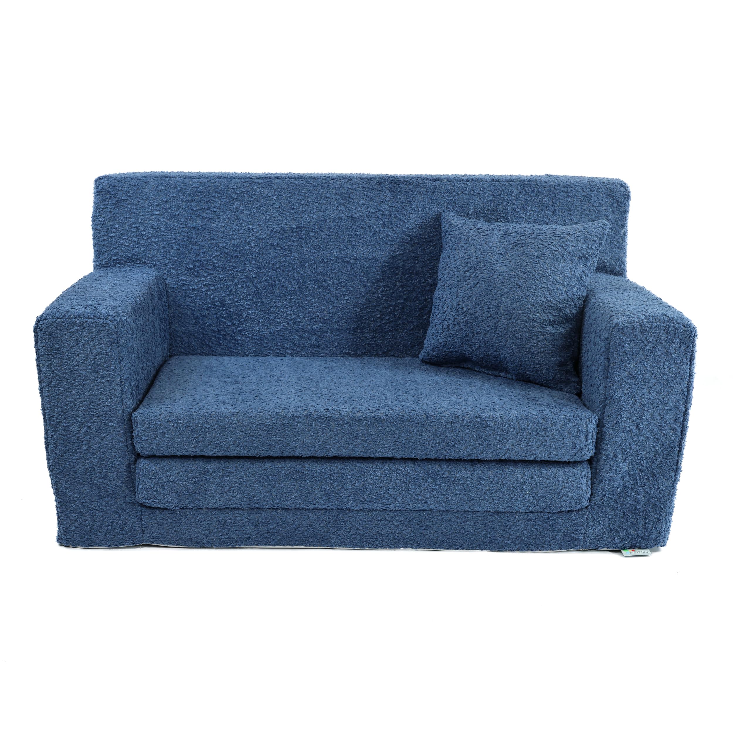 FORTISLINE - Canapé enfant dépliable 83 x 47 x 43 cm Oeko-TEX – Canapé de jeu pour enfants 2 en 1 – Canapé pour enfant rabattable avec fonction lit – Canapé-lit en mousse – Tissu peluche – Plusieurs