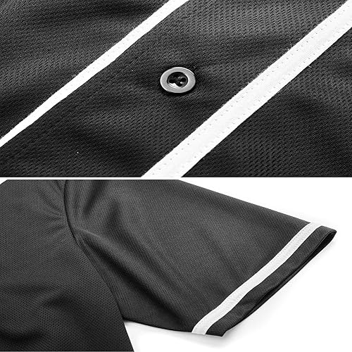 Miniatura 5 de Camiseta de béisbol para niños, camisa con botones, manga corta, hip hop, uniformes deportivos personalizados para niñas