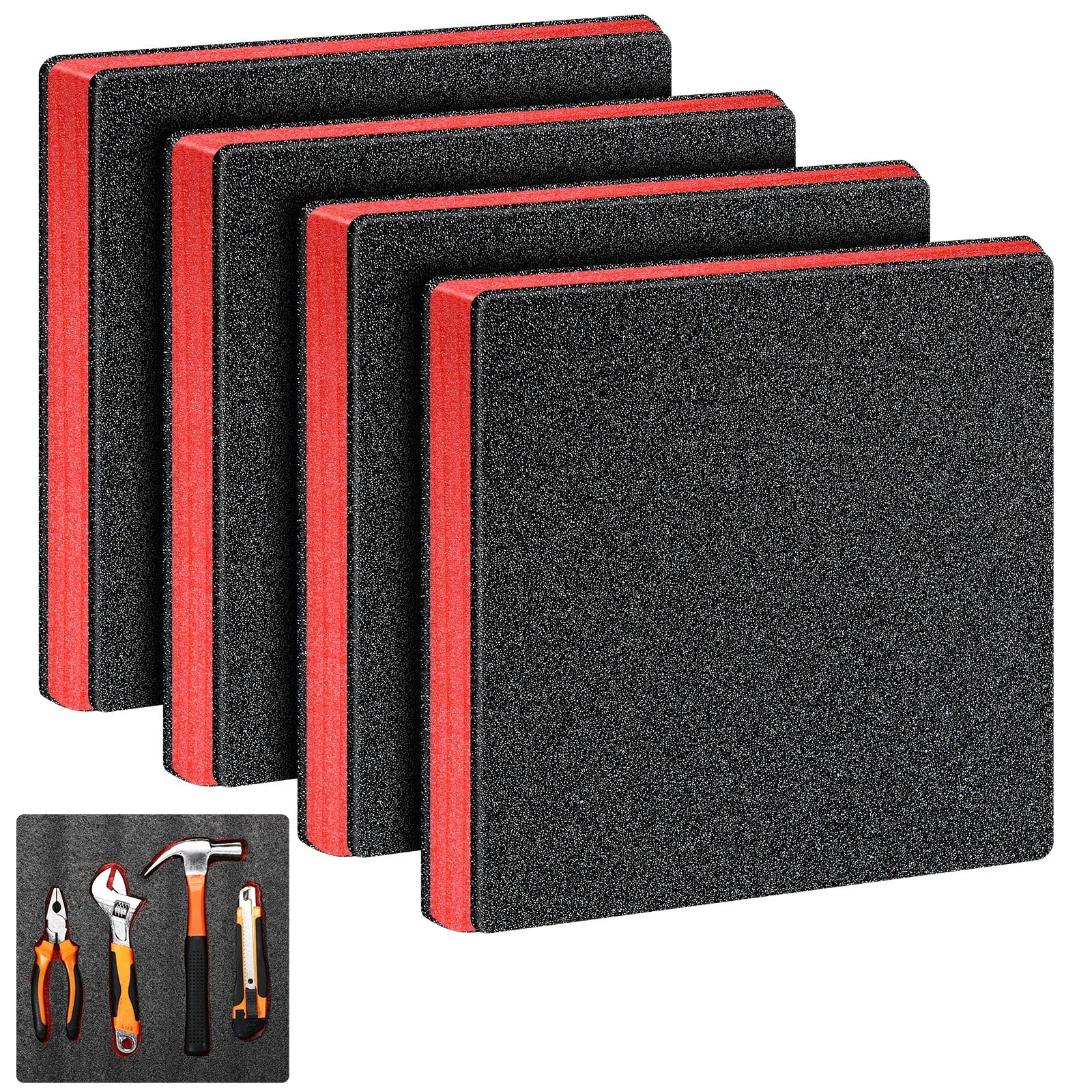 DIY Foam Padding 4-Pack Black Polyurethane Foam Sheets - 16x12x1 Inch ...