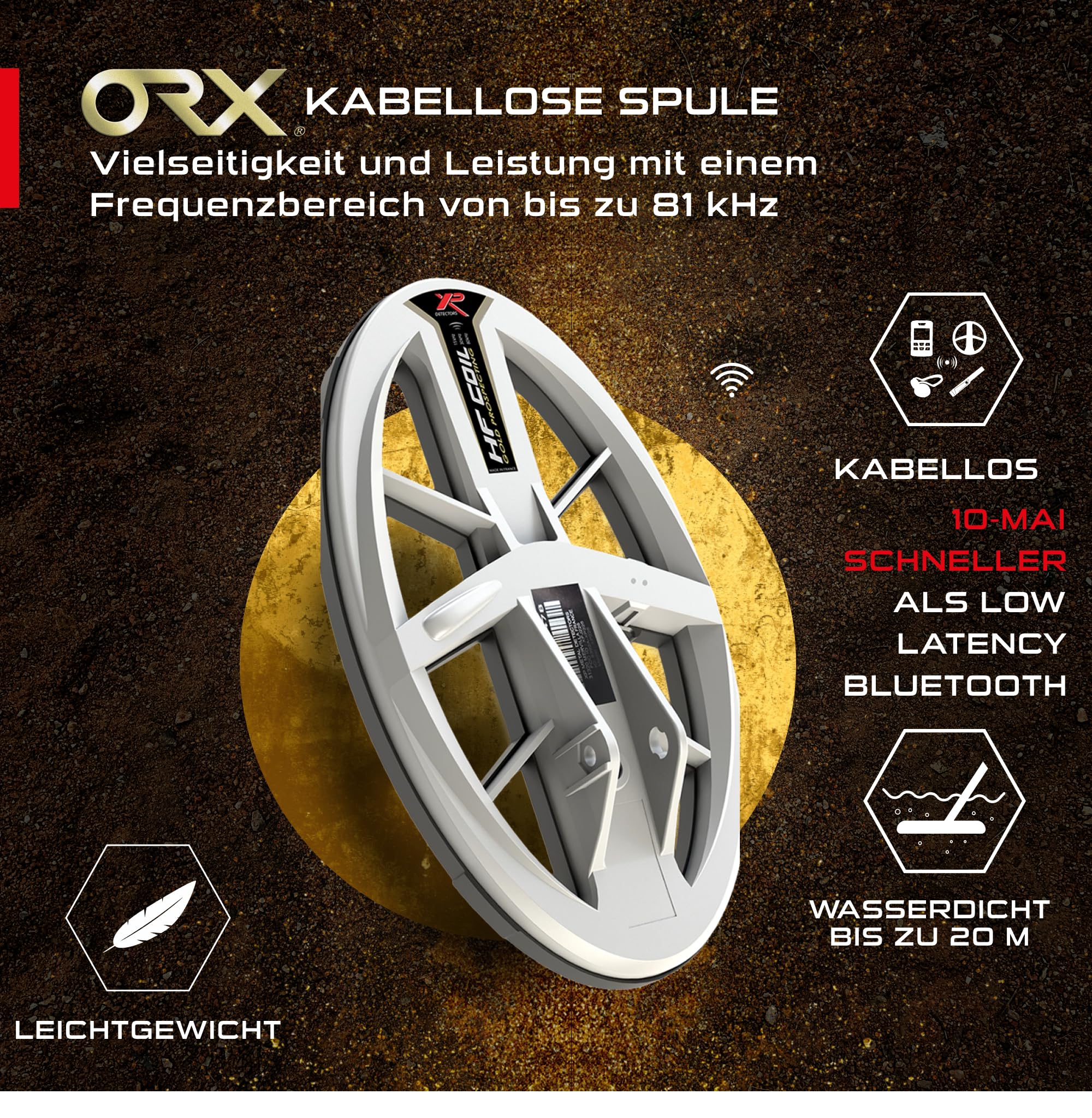 XP Metal Detectors elliptische HF-Spule 24x13cm für Deus & ORX
