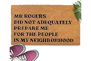MAINEVENT Mr Rogers Funny Christmas Doormat with Funny Welcome Phrase