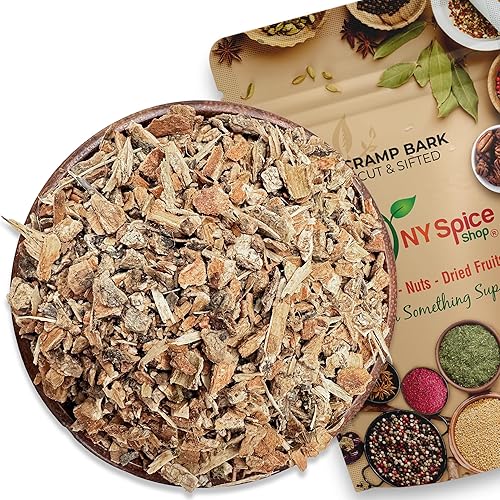 NY Spice Shop Corte y tamizado de corteza de calambres - Hierba de corteza de calambre de 8 onzas - Infusión de té de corteza de calambres - Corteza